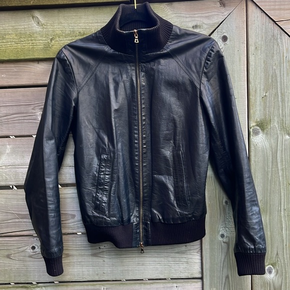 M0851 leather jacket, bomber style, size 4 - Picture 9 of 13